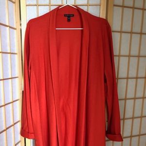 Eileen Fisher Wool Orange Cardigan Size Large
